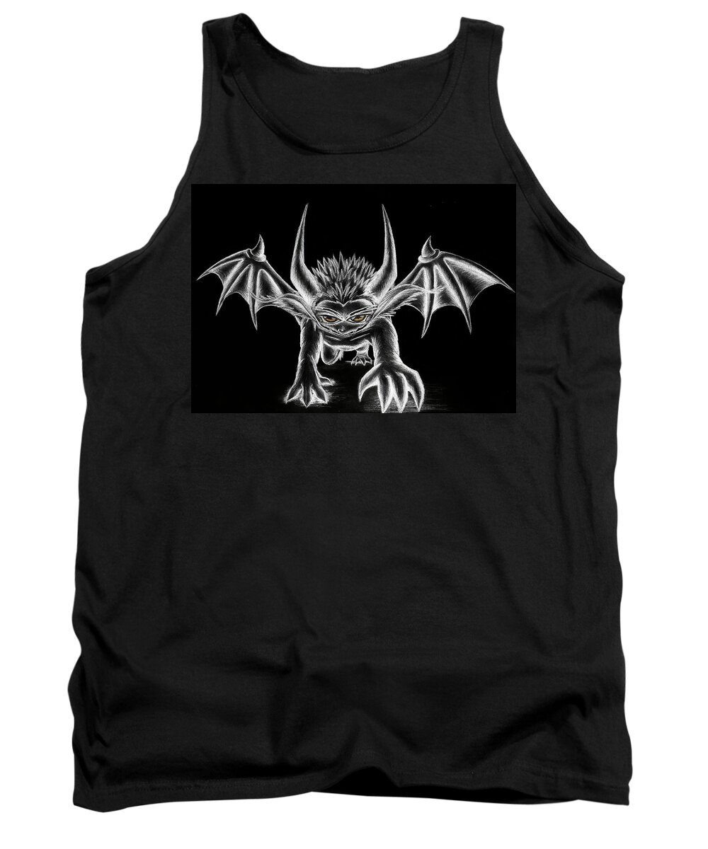 Demon Tank Top featuring the painting Grevil Chalk by Shawn Dall