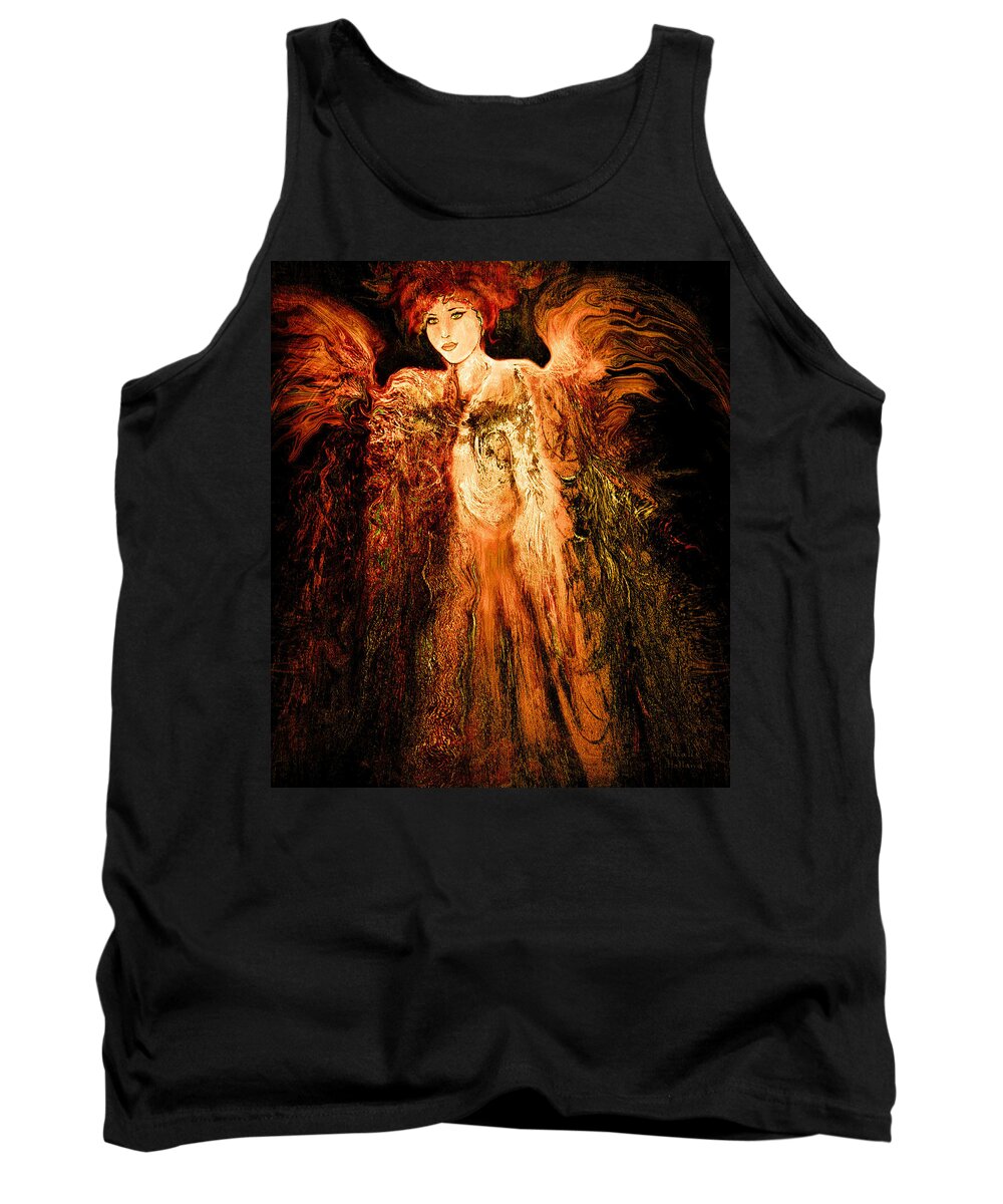 Angel Tank Top featuring the mixed media Guardian Angel by Natalie Holland