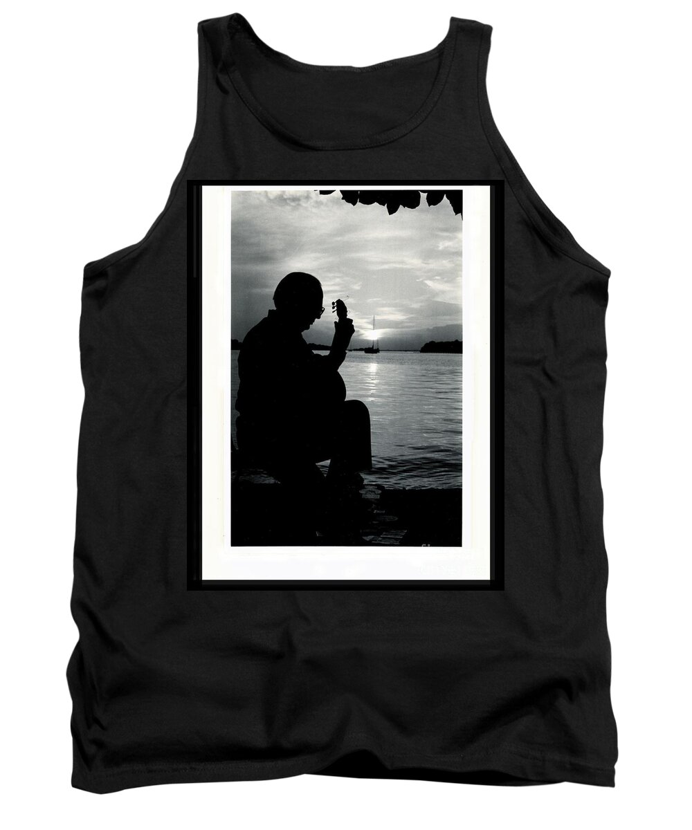 Guitar Tank Top featuring the photograph Guitarist by the Sea by Alice Terrill