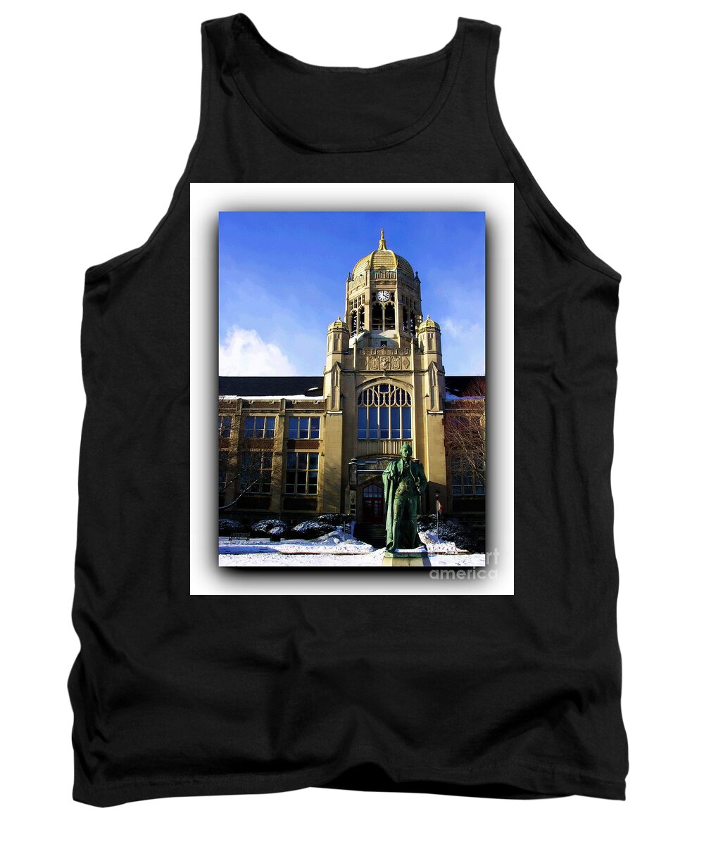 Muhlenberg College Tank Top featuring the photograph Haas College Center - Border by Jacqueline M Lewis