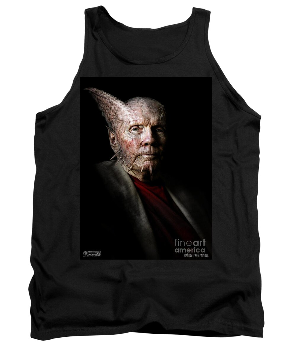 Tony Koehl Tank Top featuring the mixed media Hatred From Within by Tony Koehl
