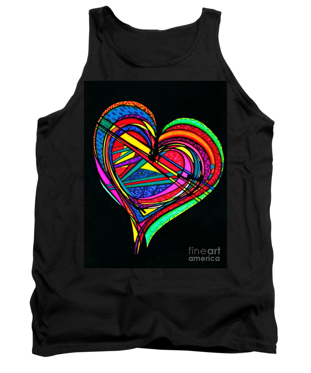 Love. Csulb Tank Top featuring the drawing Heart Heart Heart by Joey Gonzalez