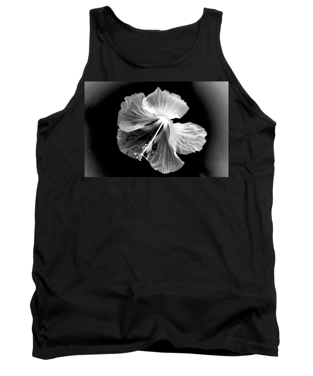Flower Tank Top featuring the photograph Hibiscus in Black and White by Phyllis Meinke