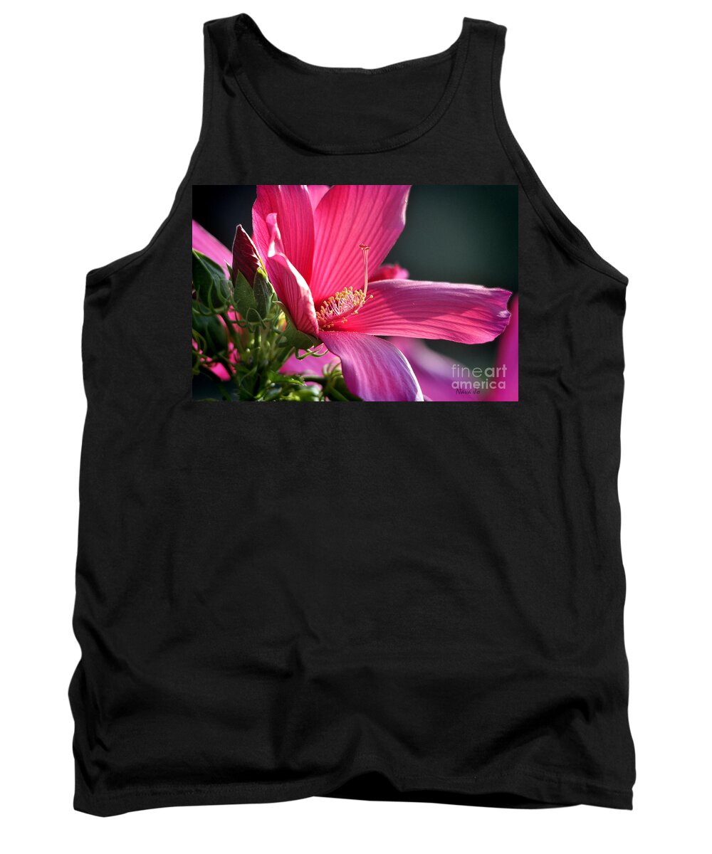Nature Tank Top featuring the photograph Hibiscus Morning Bright by Nava Thompson