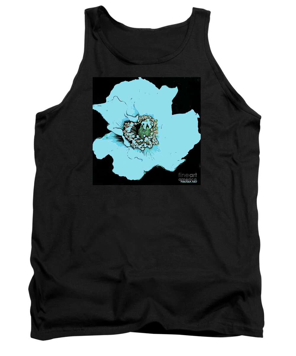 Himalayan Blue Poppy Tank Top featuring the digital art Himalayan Blue Poppy by Dragica Micki Fortuna