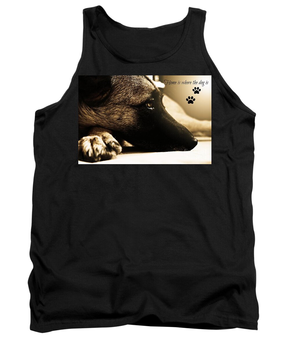 Dogs Tank Top featuring the photograph Home is Where The Dog Is by Clare Bevan