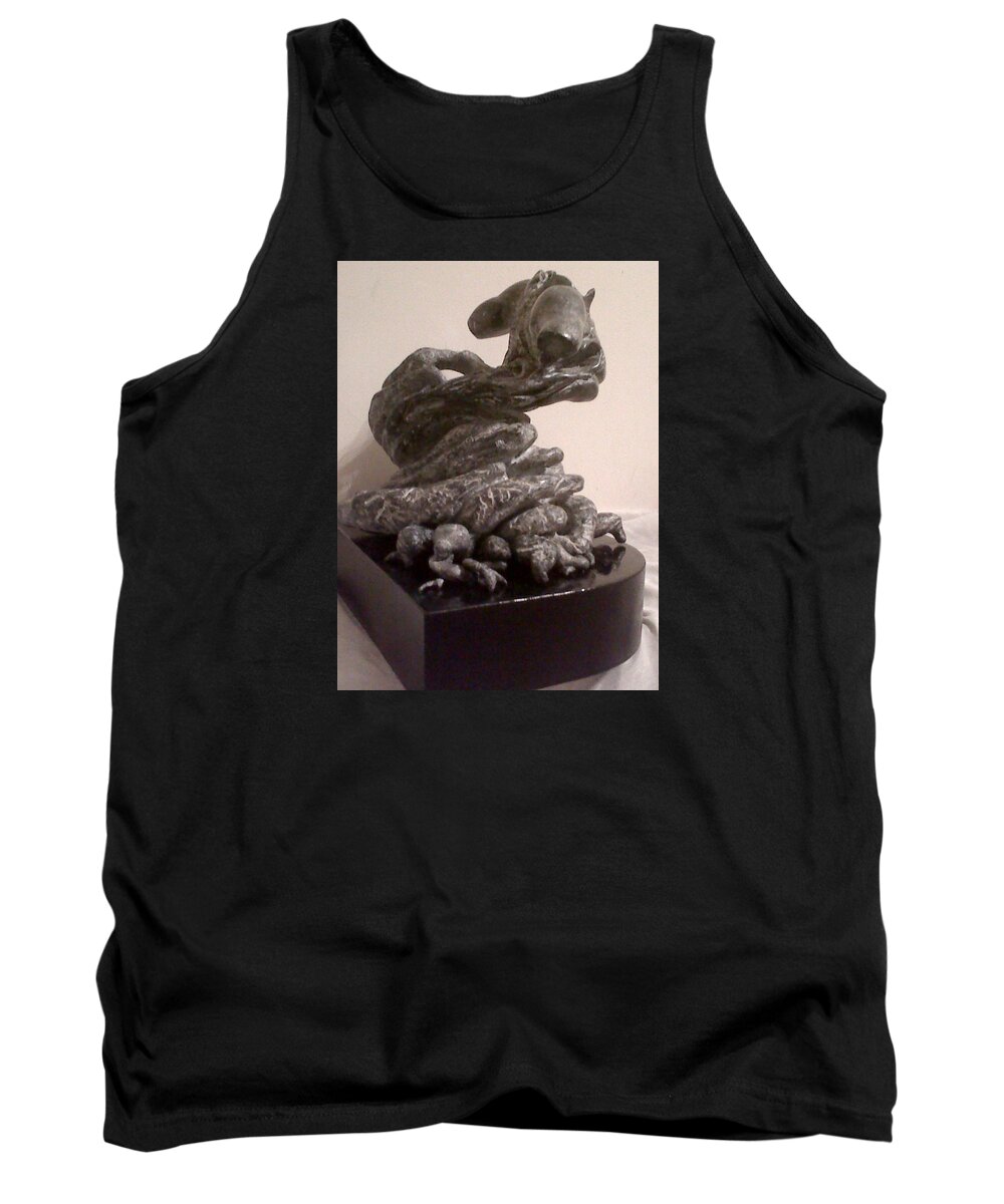 Hand-carved Sculpture Tank Top featuring the sculpture Homorphous by Linda N La Rose