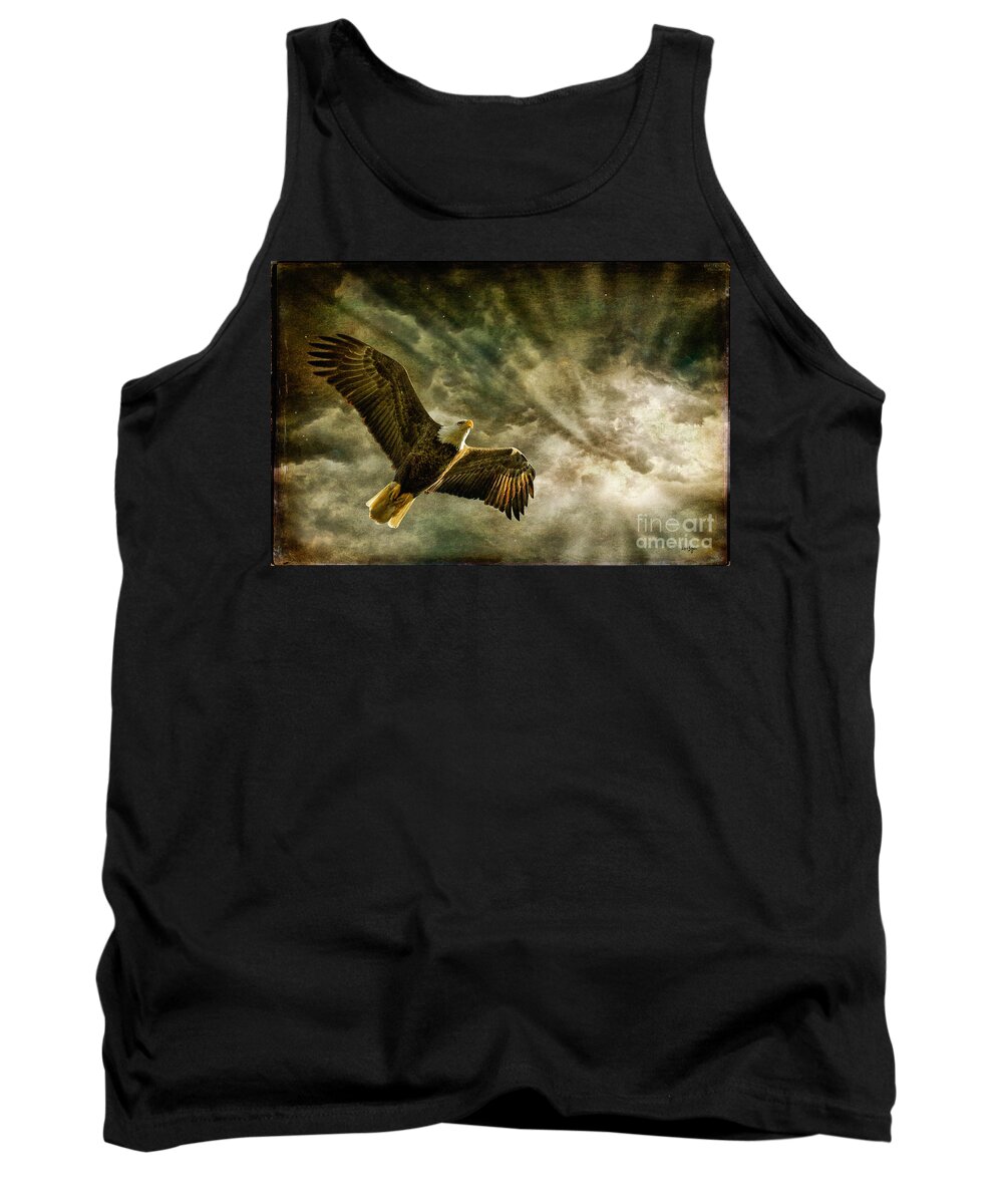 Eagle Tank Top featuring the photograph Honor Bound In Blue by Lois Bryan