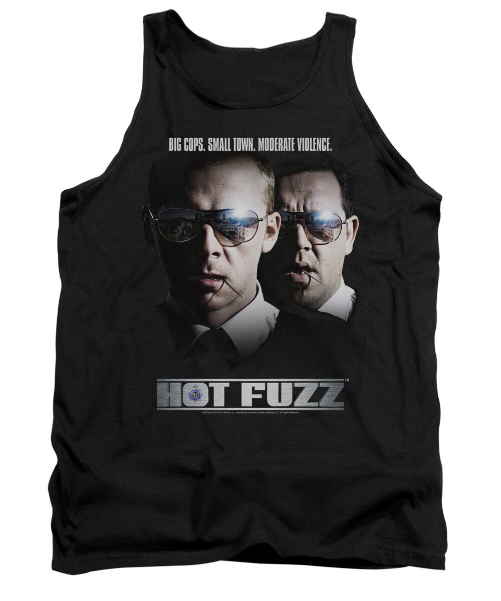Hot Fuzz Tank Top featuring the digital art Hot Fuzz - Big Cops by Brand A