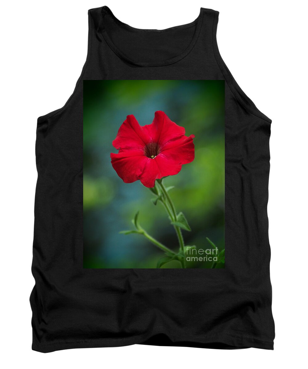 Flowers Tank Top featuring the photograph Hot Petunia In The Cool Shadows by Dorothy Lee