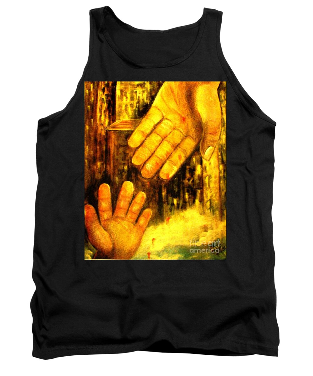 Child's Hand Tank Top featuring the painting I Chose You by Hazel Holland