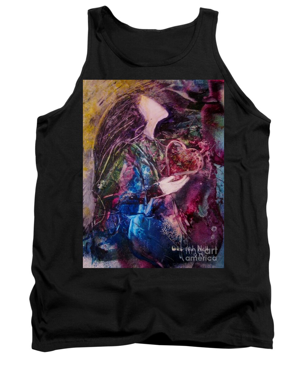 Heart Tank Top featuring the painting I Give You My Heart by Deborah Nell