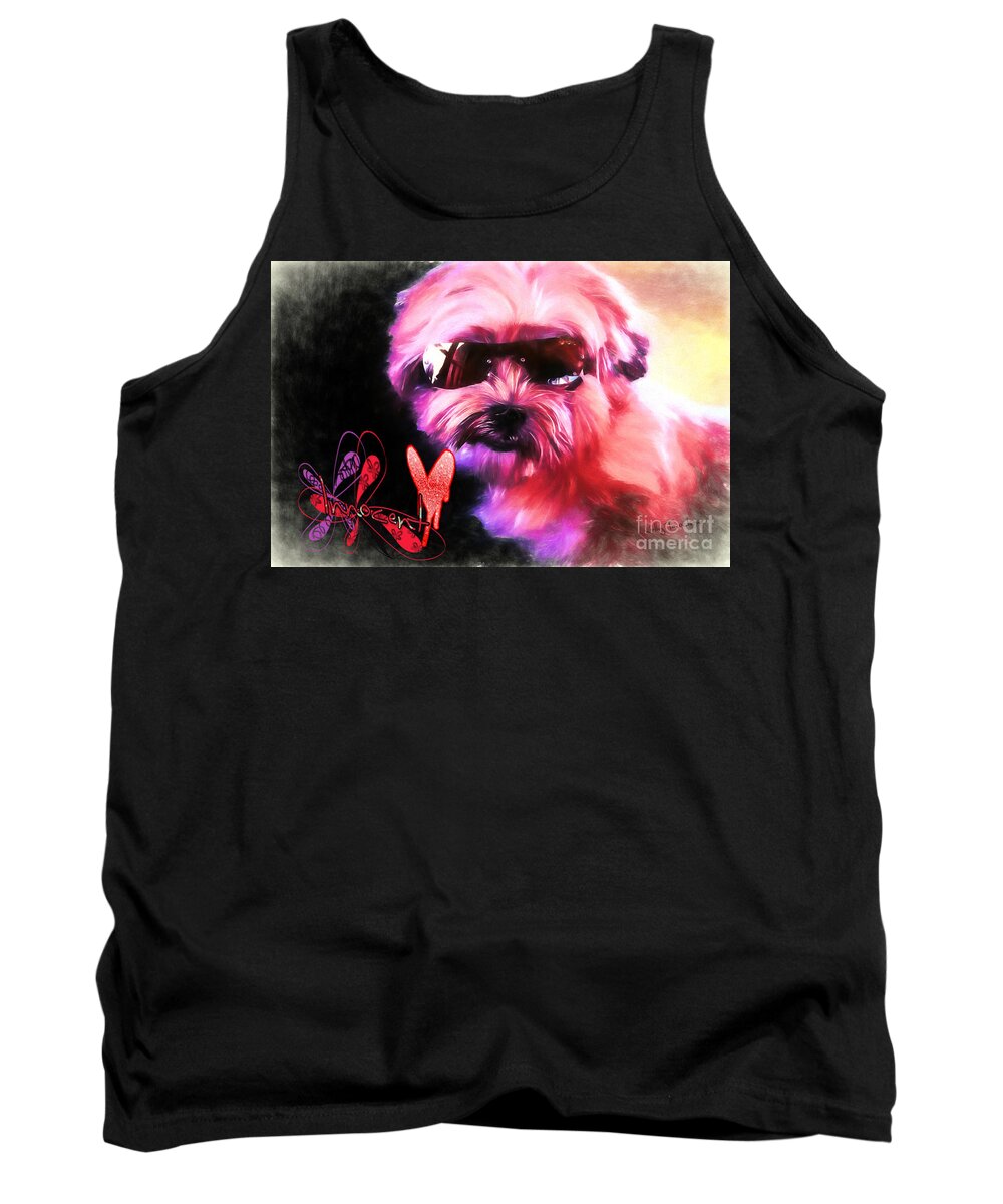 Incognito Innocence Tank Top featuring the digital art Incognito Innocence by Kathy Tarochione