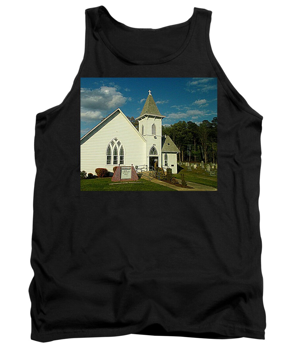 Church Tank Top featuring the photograph Indian Mission United Methodist Church Harbeson Delaware by Pamela Hyde Wilson