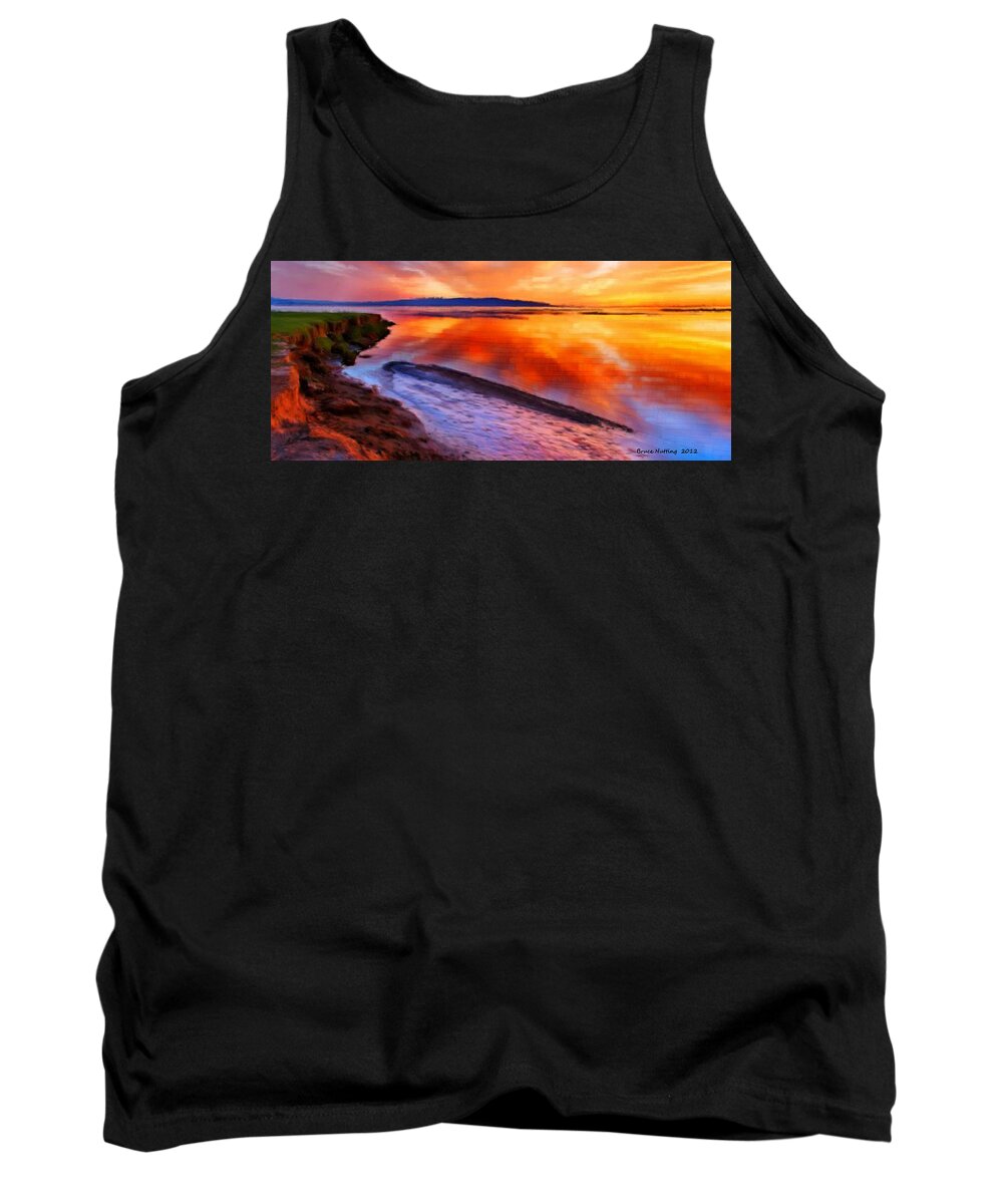 Sunset Tank Top featuring the painting Inlet Sunset by Bruce Nutting