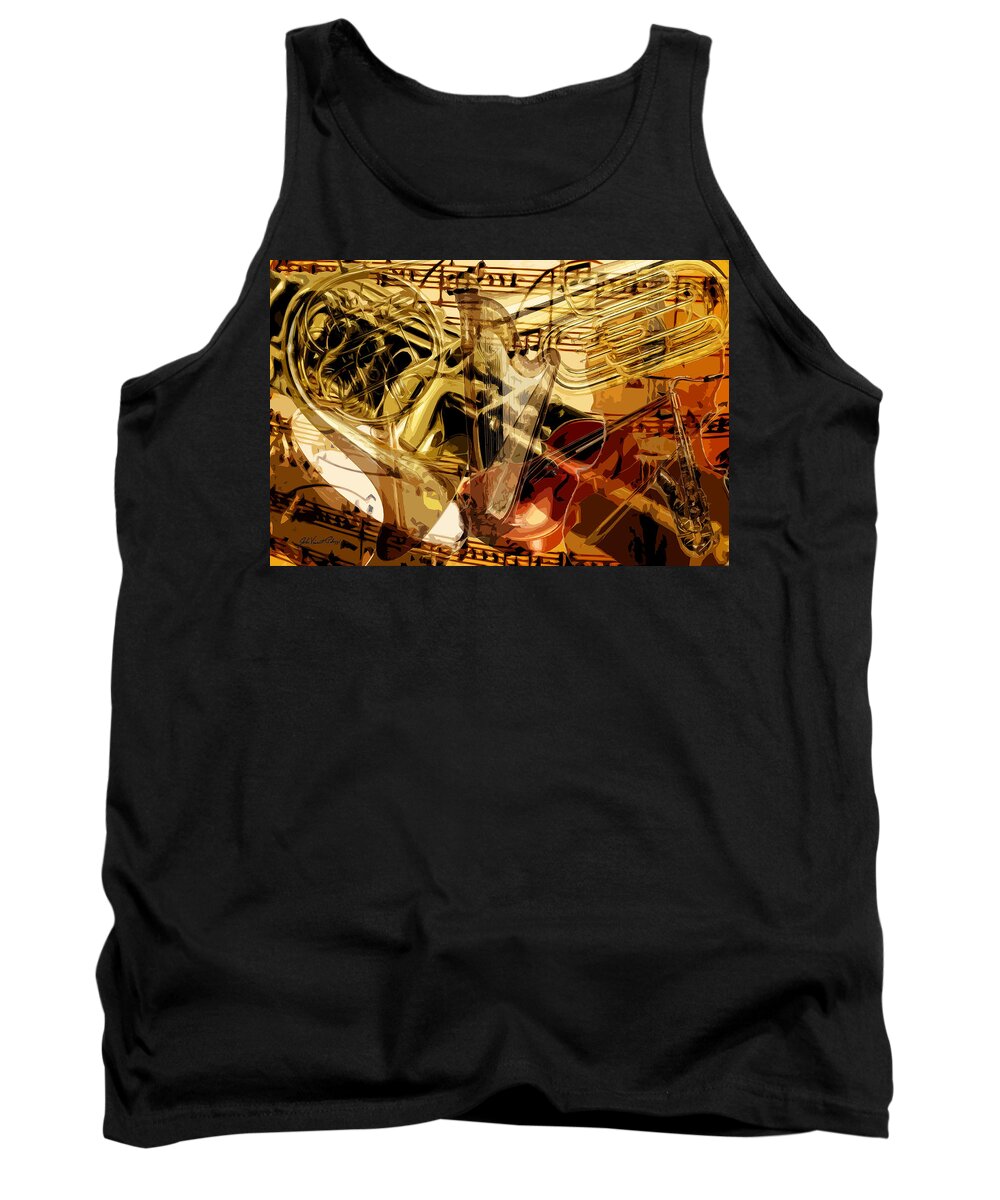 Classical Music Tank Top featuring the digital art Instruments by John Vincent Palozzi