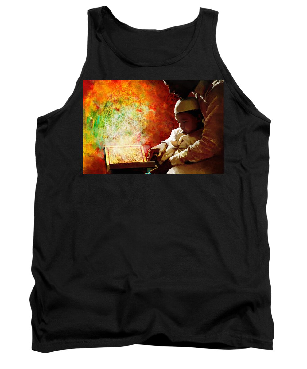 Caligraphy Tank Top featuring the painting Islamic Painting 011 by Catf