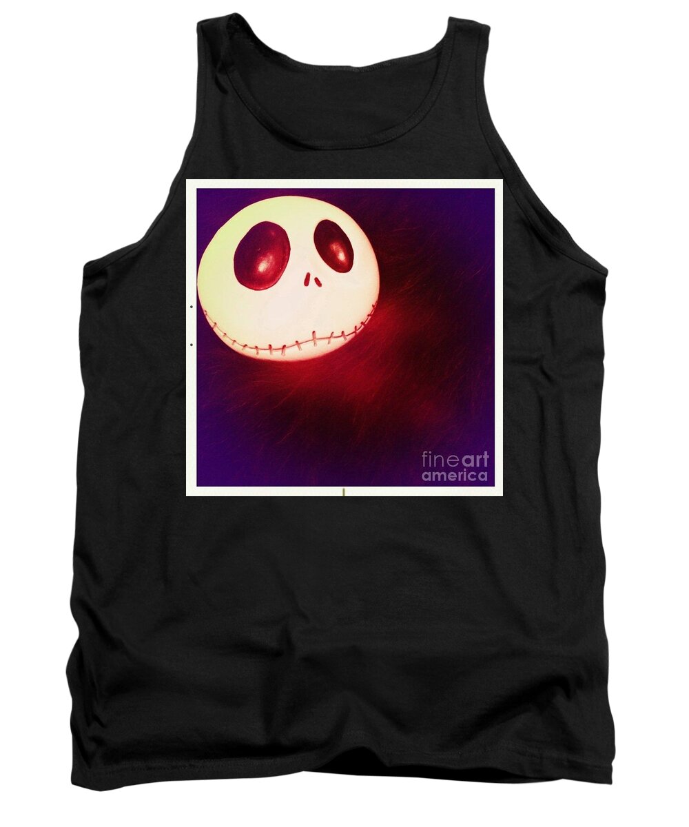 Jack Skellington Tank Top featuring the photograph Jack Skellington Glowing by Denise Railey