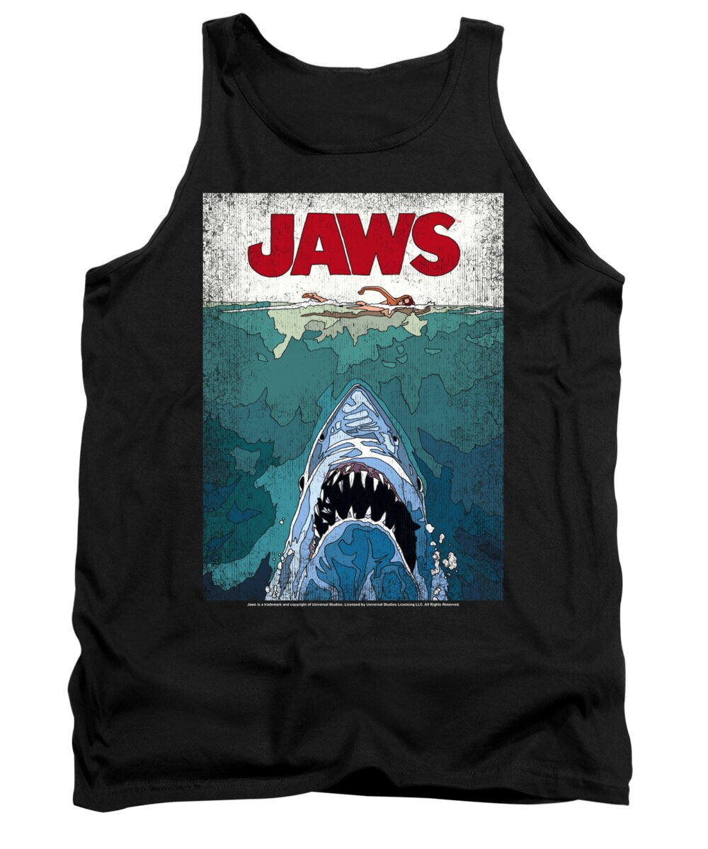  Tank Top featuring the digital art Jaws - Lined Poster by Brand A