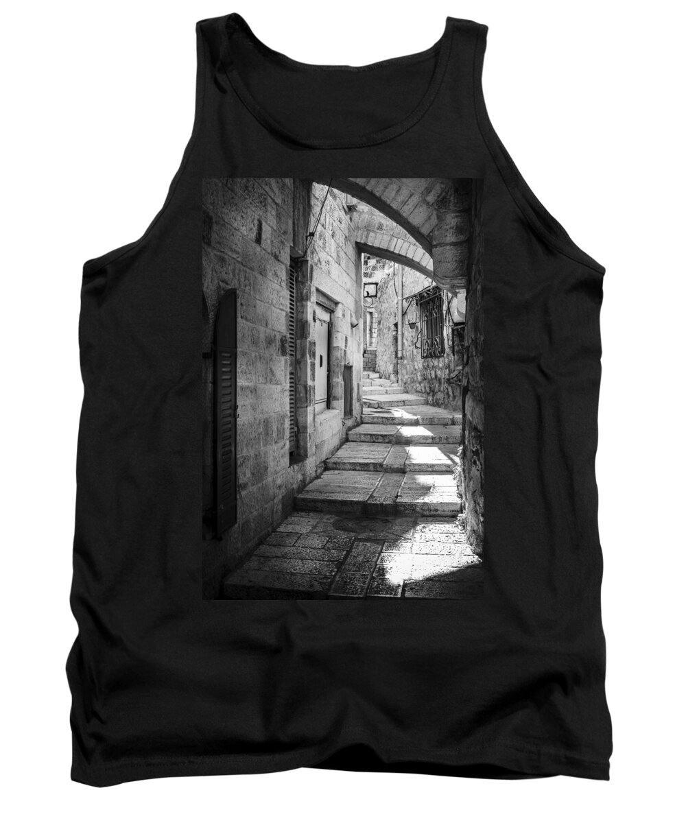 Israel Tank Top featuring the photograph Jerusalem street by Alexey Stiop