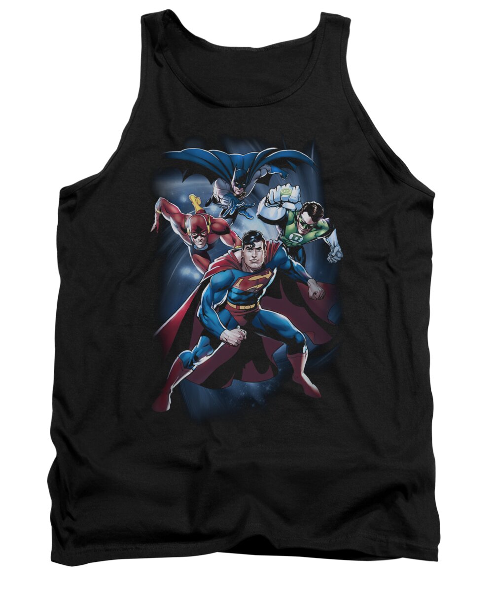 Justice League Of America Tank Top featuring the digital art Jla - Cosmic Crew by Brand A