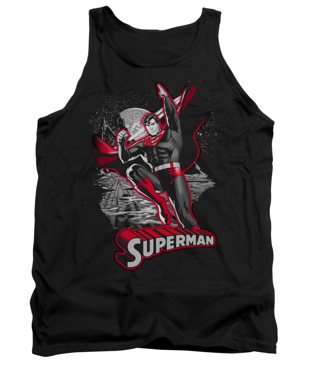 Justice League Of America Tank Top featuring the digital art Jla - Superman Red And Gray by Brand A
