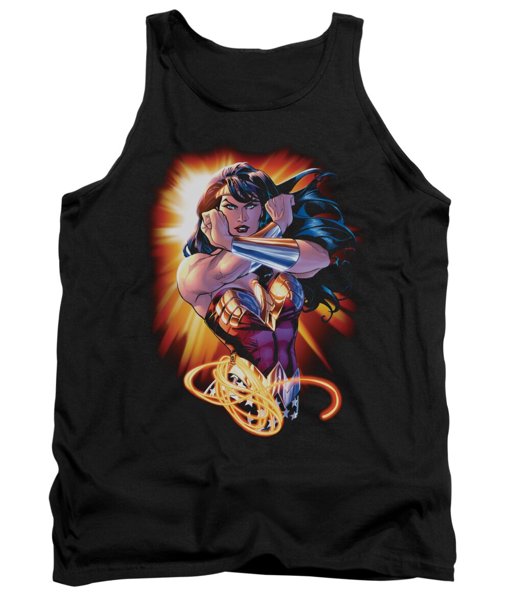 Justice League Of America Tank Top featuring the digital art Jla - Wonder Rays by Brand A