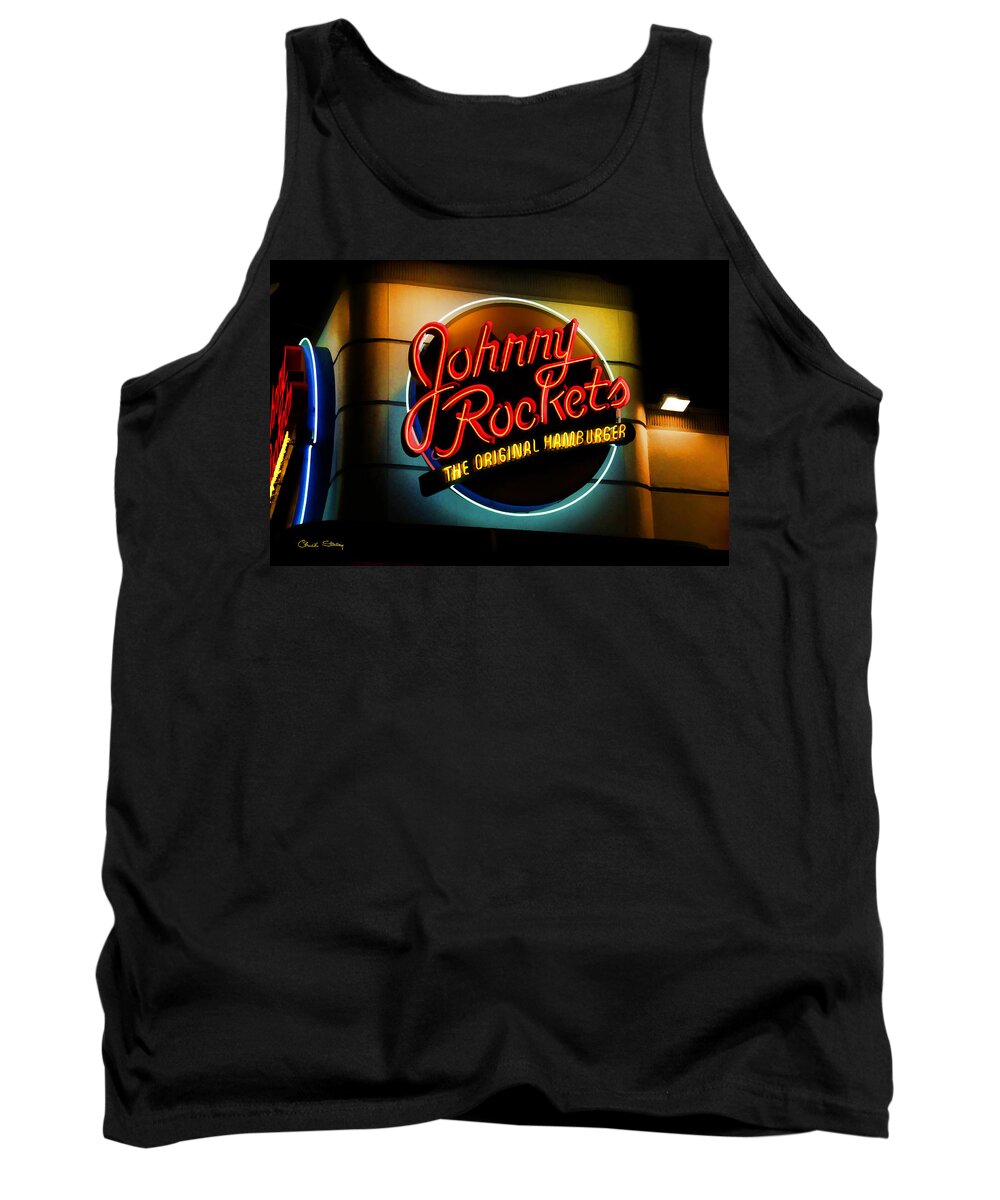 Johnny Rockets Tank Top featuring the photograph Johnny Rockets Sign by Chuck Staley