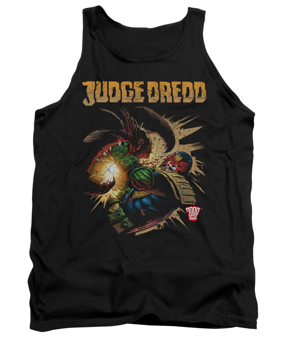 Judge Dredd Tank Top featuring the digital art Judge Dredd - Blast Away by Brand A