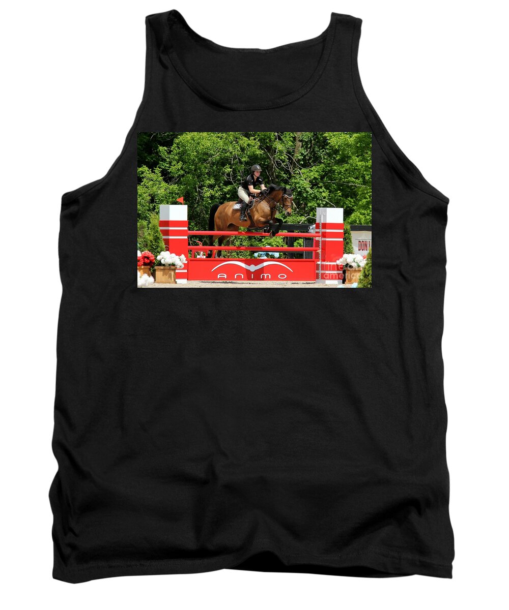 Equestrian Tank Top featuring the photograph Jumper68 by Janice Byer