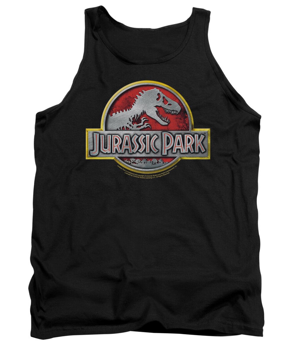 Jurassic Park Tank Top featuring the digital art Jurassic Park - Logo by Brand A
