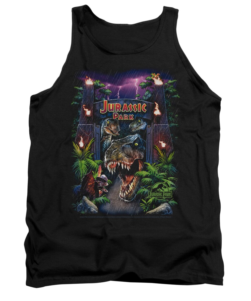 Jurassic Park Tank Top featuring the digital art Jurassic Park - Welcome To The Park by Brand A