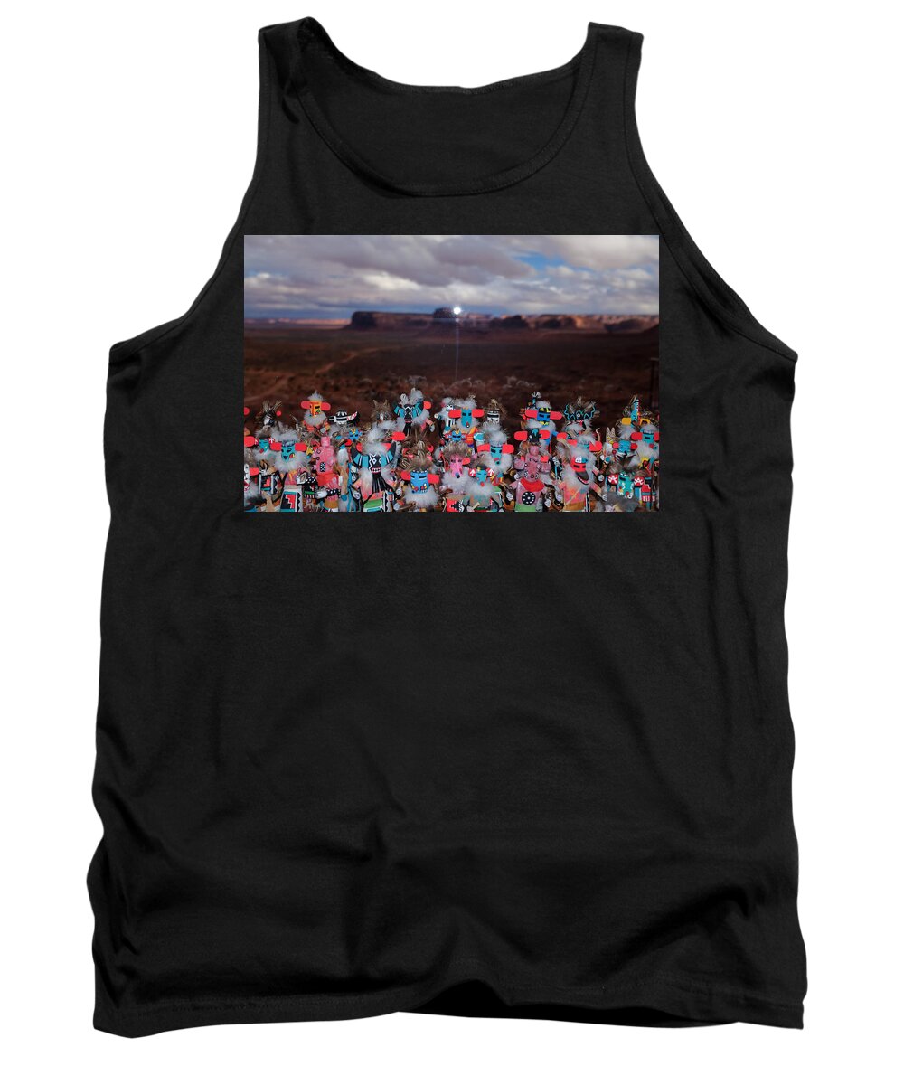Native American Art Tank Top featuring the photograph Kachina Gathering by Ron White