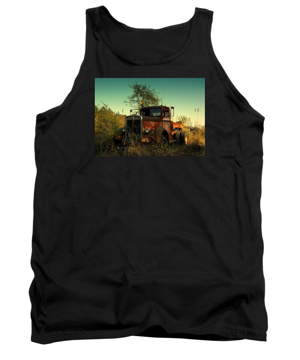 Wallpaper Buy Art Print Phone Case T-shirt Beautiful Duvet Case Pillow Tote Bags Shower Curtain Greeting Cards Mobile Phone Apple Android Nature Old American Truck Tank Top featuring the photograph Kenwoth by Salman Ravish