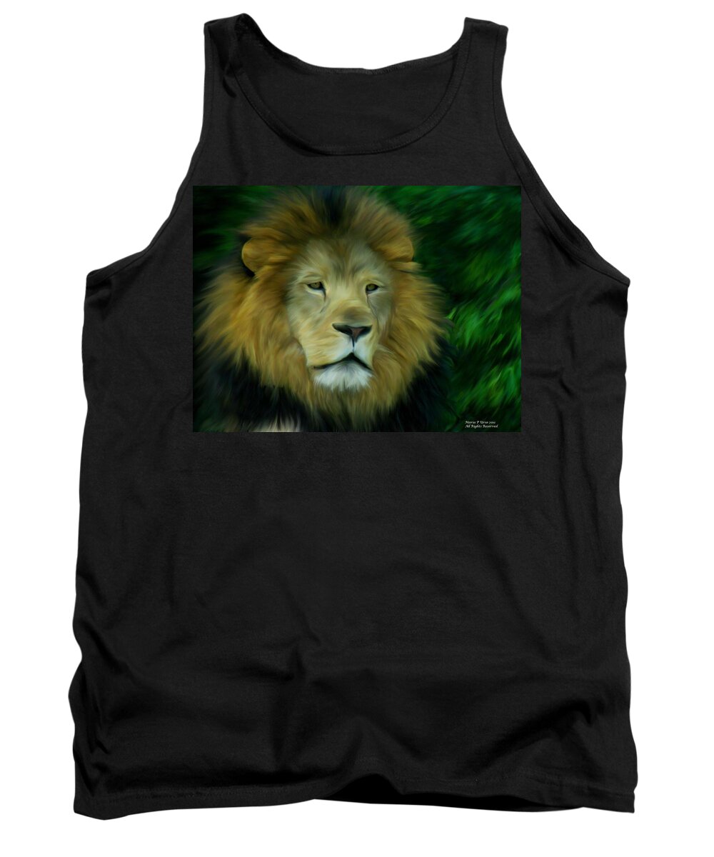 King Tank Top featuring the painting King by Maria Urso