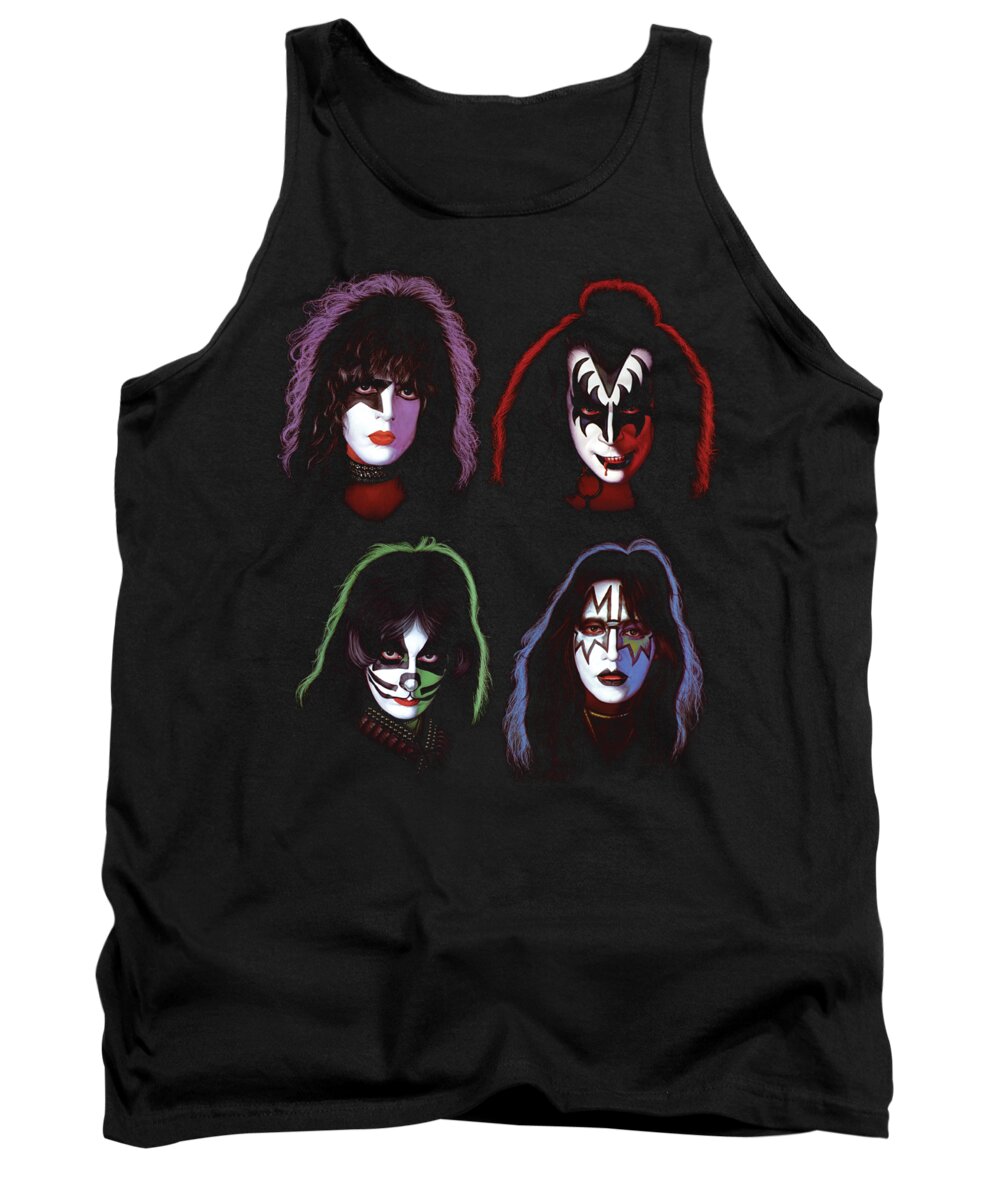 Celebrity Tank Top featuring the digital art Kiss - Solo Heads by Brand A