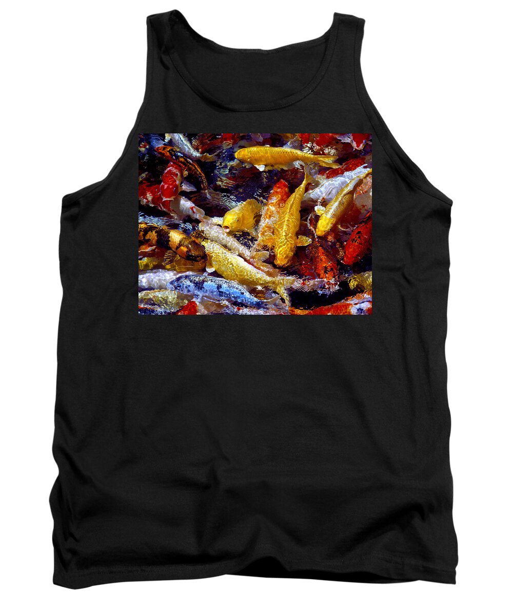 Koi Tank Top featuring the photograph Koi Pond by Marie Hicks