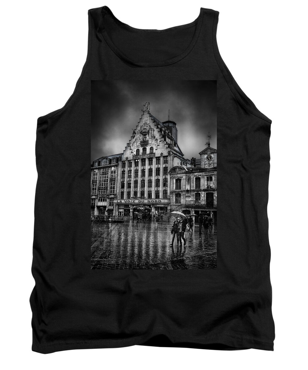 Lille Tank Top featuring the photograph La Voix Du Nord in Lille, France by Ian Good