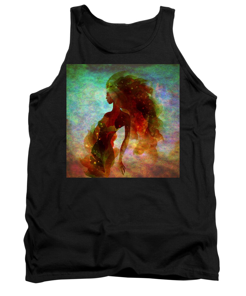 Woman Tank Top featuring the digital art Lady Mermaid by Lilia S