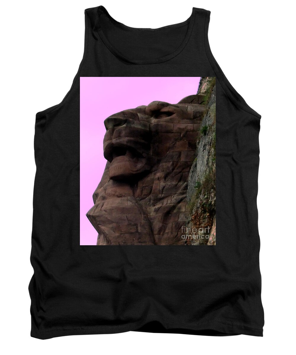 Photograph Tank Top featuring the photograph le Lion de Bartholdi by Marianne NANA Betts