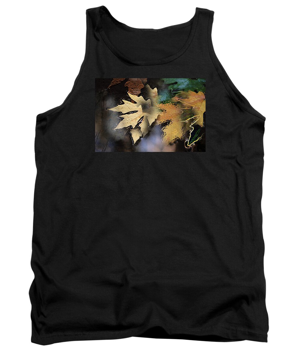 Abstract Tank Top featuring the digital art Leaves by Linda Carruth