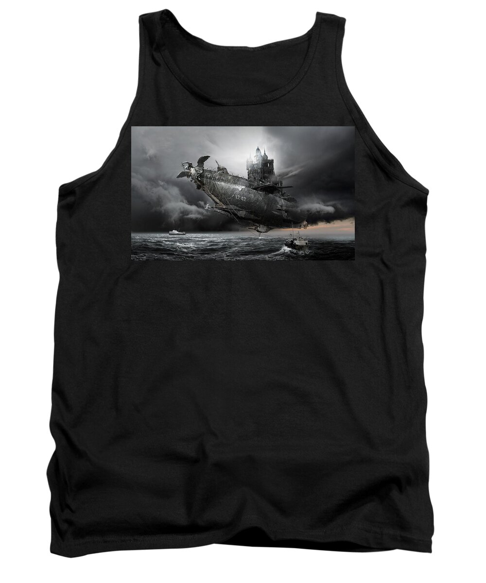 Graf Zeppelin Lz Dirigible Tank Top featuring the digital art Led Zeppelin Excelsior by George Grie