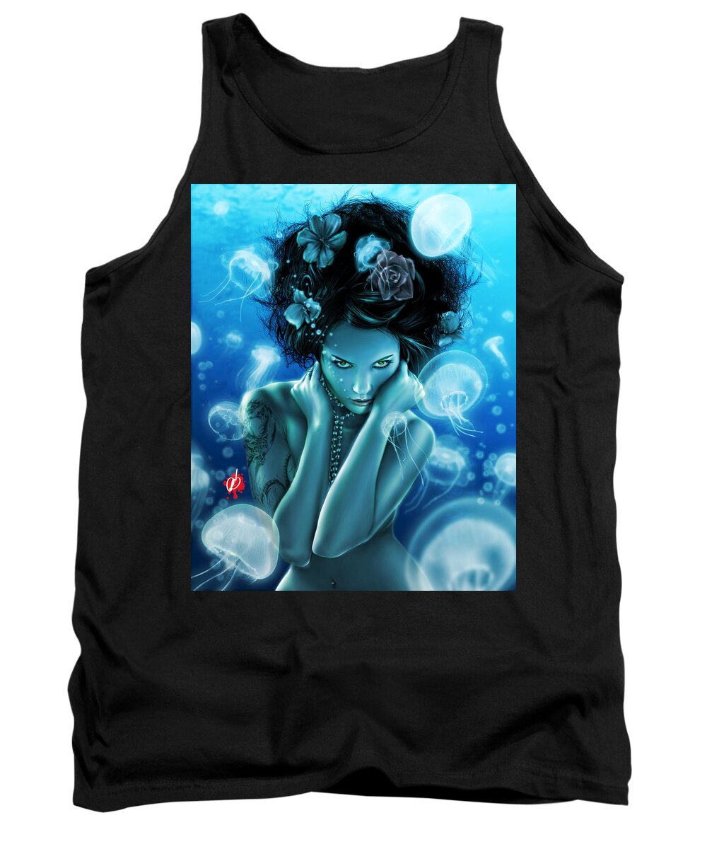 Pete Tank Top featuring the painting Leviathan by Pete Tapang