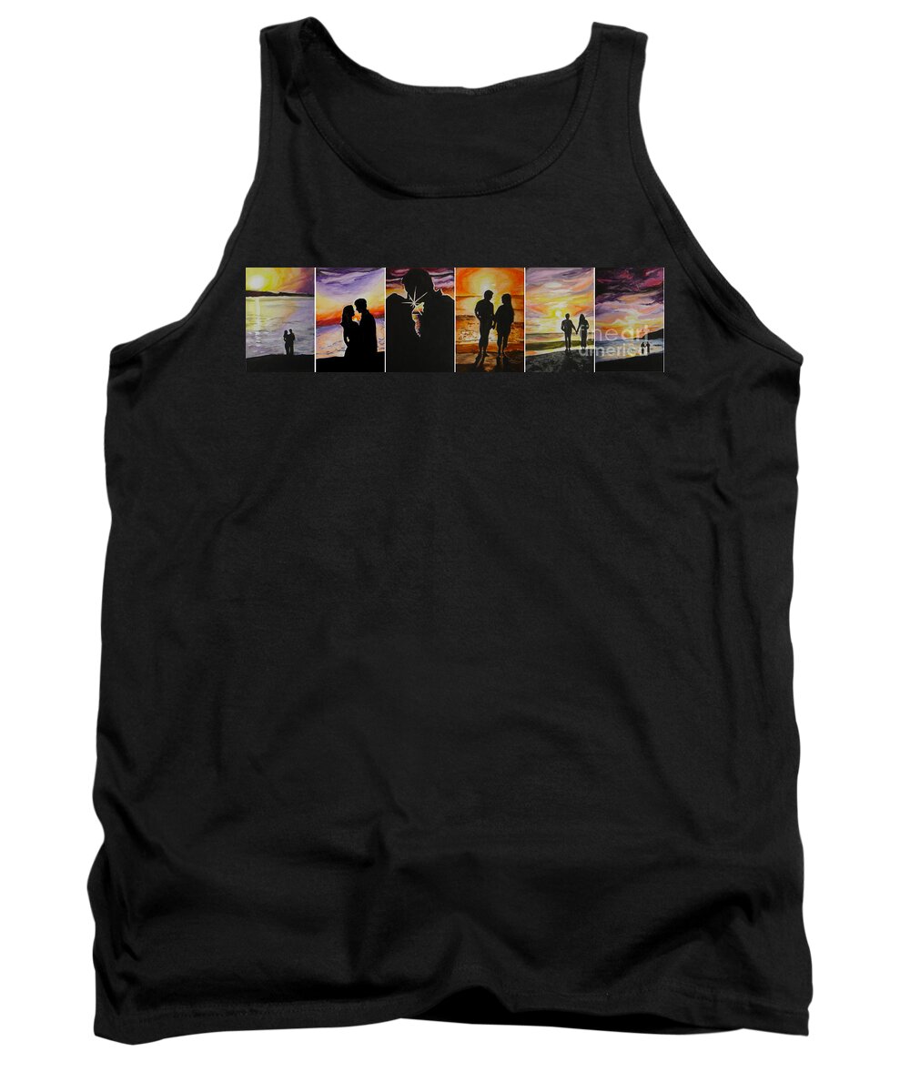 Beach Tank Top featuring the painting Life's a beach by Tamir Barkan