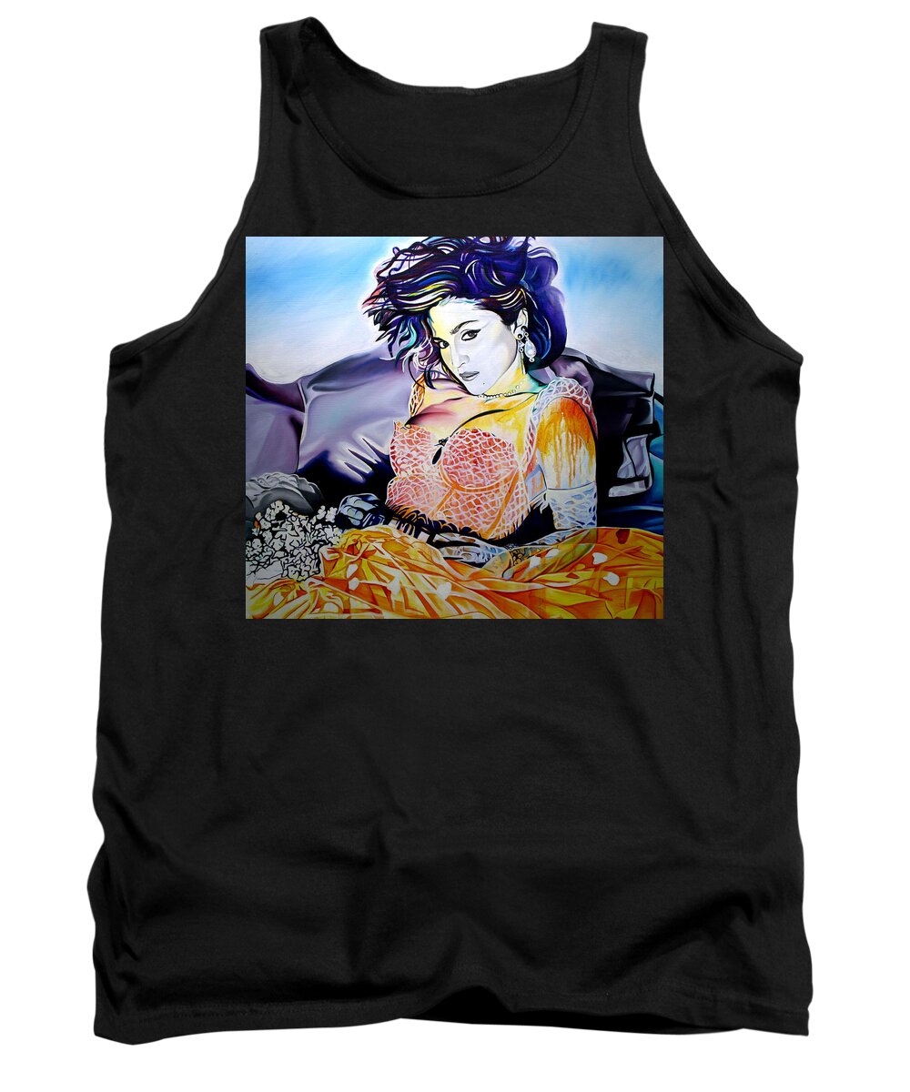 Madonna Tank Top featuring the painting Madonna-Like a Virgin by Joshua Morton