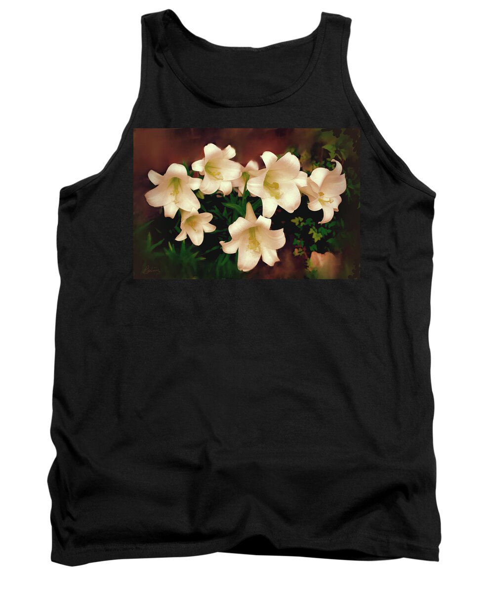 Lilies Tank Top featuring the photograph Lilies Aglow by Bonnie Willis