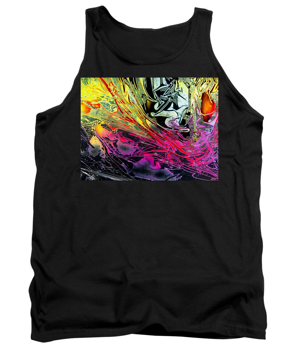 Surrealism Tank Top featuring the digital art Liquid Decalcomaniac Desires 1 by Otto Rapp