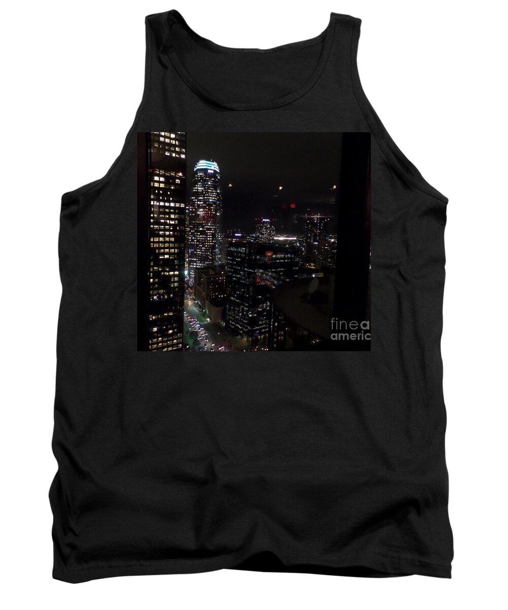 Los Angeles Tank Top featuring the photograph Los Angeles Nightscape by HEVi FineArt