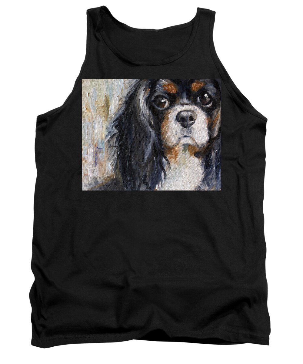 Cavalier King Charles Spaniel Tank Top featuring the painting Love by Mary Sparrow