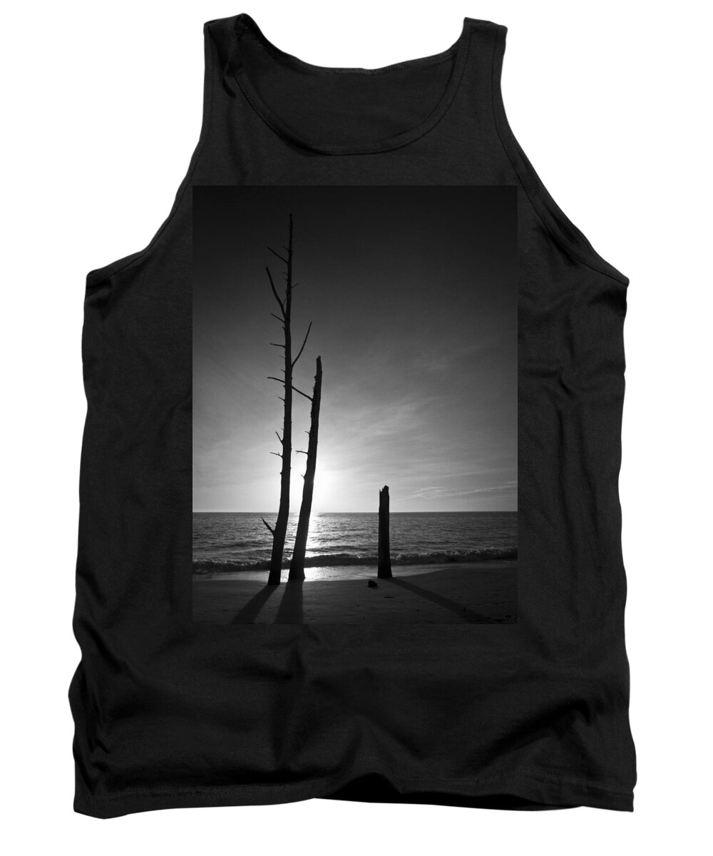 Florida Tank Top featuring the photograph Lovers Key Sunset Black And White One by Bradley R Youngberg